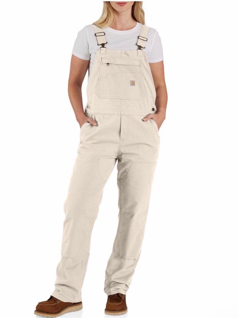 Carhartt Women's Loose Fit Utility Overalls Large 12-14 Canvas Bibs Work Casual